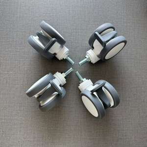 Roues pivotantes doubles en plastique pour équipement médical, 3/4/5 pouces, axe fileté, silencieuses - Product Image 6