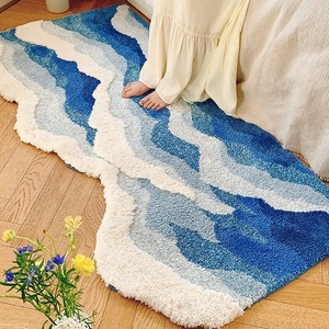 <span class=keywords><strong>Tapis</strong></span> de chambre à coucher esthétique à tufting, motif océan, doux et moelleux, avec vagues panoramiques, <span class=keywords><strong>tapis</strong></span> de chevet, <span class=keywords><strong>tapis</strong></span> de sol, paillasson, décoration intérieure - Product Image 1