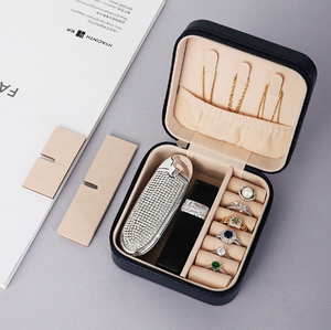 Échantillon Gratuit, Vente en Gros, Boîte à <span class=keywords><strong>Bijoux</strong></span> en <span class=keywords><strong>Cuir</strong></span> PU Personnalisée avec Logo, Boîte de Rangement pour Bagues et Boucles d'Oreilles, Organisateur de <span class=keywords><strong>Bijoux</strong></span> de Voyage, Emballage Cadeau - Product Image 3