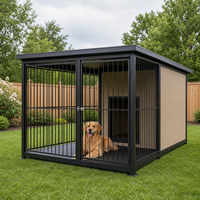 Nichoir pour chien extérieur en acier robuste, structure modulaire démontable, résistant aux intempéries