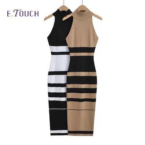حار بيع تصميم محبوك صوف صوف صوف صوف فستان نسائي عارية الكتف أزياء عارضة طويلة فساتين النساء عارضة - Product Image 3