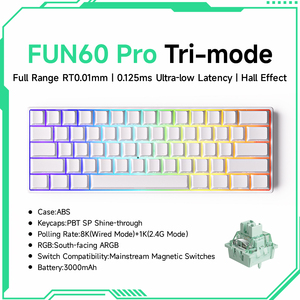 Teclado Mecánico para Juegos AKKO FUN60 Pro con Efecto Hall Magnético OEM, Frecuencia de Informe de 8K, 61 Teclas, USB-C, ARGB Programable, Intercambiable en Caliente - Product Image 3