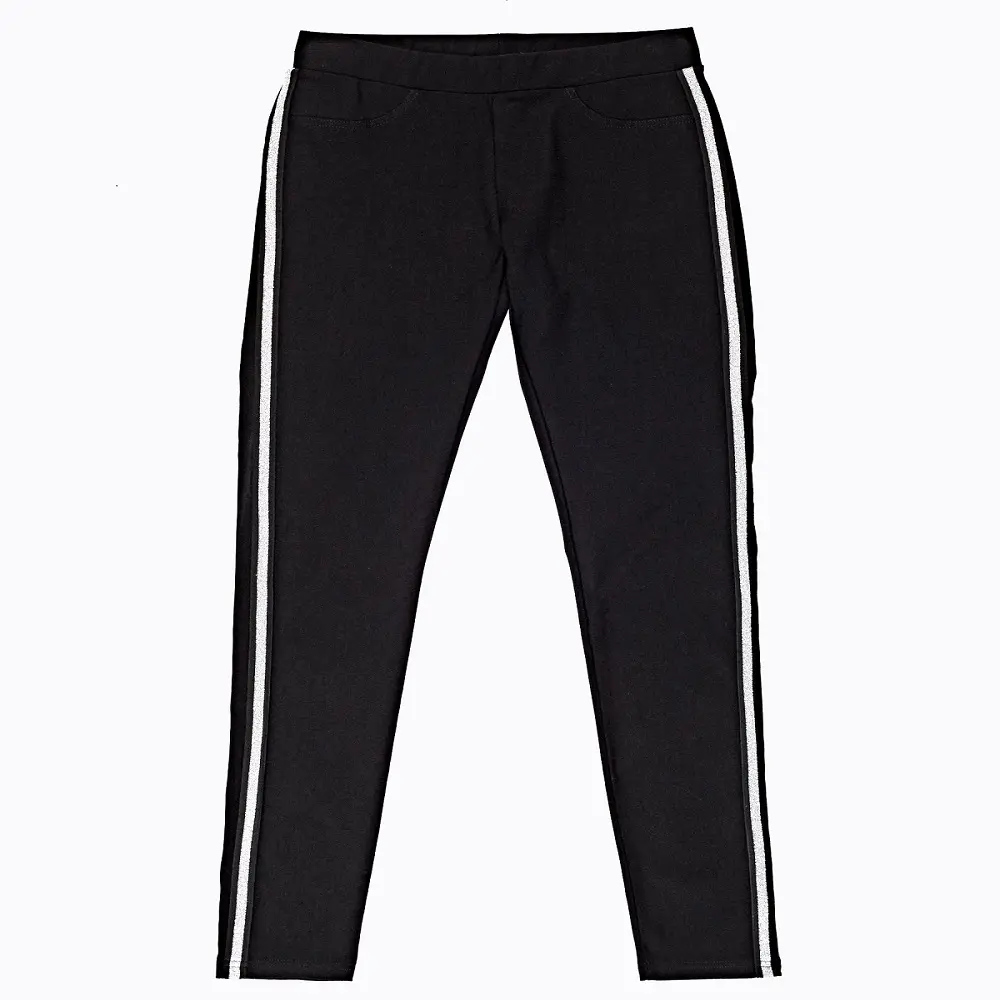 High Quality Black Side Stripe Fashionable Men's Trousers 100% Cotton Casual Design Spandex Sweatpants for Man from Bangladesh