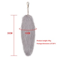Porte-clés queue de renard artificielle 30 cm, 14 couleurs, en fourrure écologique et moelleuse, breloque de sac, pendentif pour sac à main et clés de voiture, pour Halloween et cosplay, pour femmes, 2026