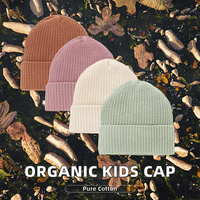 Gorro de punto de algodón orgánico 100% al por mayor, gorro de invierno para bebés, niños y niñas, gorro para niños para la temporada de verano