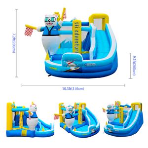 Tobogán de <span class=keywords><strong>castillo</strong></span> inflable con temática de oso Polar para niños para patio trasero Splash Play Fiestas de cumpleaños de verano Parque acuático al aire libre - Product Image 3
