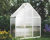 Serre en polycarbonate à 1 pétale personnalisable et écologique, revêtement en aluminium blanc en poudre, bonne isolation thermique pour les jardins