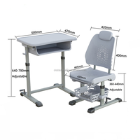 Conjunto de Escritorio y Silla Escolar Ergonómica Zoshine con Altura Ajustable, Respaldo Reclinable y Reposacabezas para el Estudio de Estudiantes en el Aula