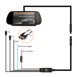 170 °   Kit de caméra de recul grand angle pour feux stop de voiture, pour <span class=keywords><strong>Ford</strong></span> Transit 2014 2015, avec moniteur rétroviseur 7 pouces et télécommande - Product Image 3