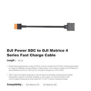 Cable de Carga Rápida DJPower SDC a DJMatrice Serie 4, Proporciona hasta 200W, Longitud 40cm, para Accesorios de Dron DJMatrice 4T/4E - Product Image 5