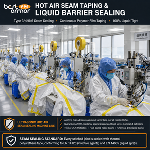 <span class=keywords><strong>Combinaison</strong></span> de protection jetable blanche de type 5/6 en SMS non tissé pour la peinture industrielle et la protection contre la poussière - Product Image 4