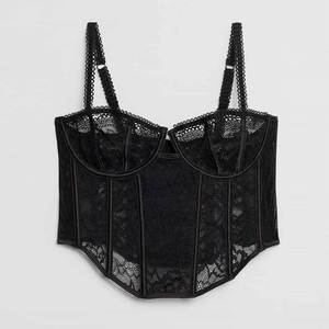 Vente en gros d'usine : Ensemble trois pièces de lingerie sexy pour femme, style demoiselle d'honneur, avec <span class=keywords><strong>porte</strong></span>-jarretelles et dentelle transparente - Product Image 6