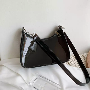 Sac à bandoulière pas cher, neuf, transparent, en cuir véritable, couleur bonbon, pour femmes, toutes saisons, résistant à l'eau, motif géométrique, double sangle - Product Image 3