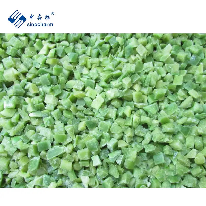 Sinocharm HALAL Certified 10mm IQF Pepper Wholesale Price Supplier Frozen Green Pepper Diced