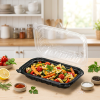 Boîte à emporter jetable de 9*6 pouces en PP de qualité alimentaire, sans PFAS, sans BPA, micro-ondable, pour la préparation des repas au restaurant