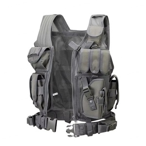 Gilet tactique de sécurité respirant en maille, multi-poches, ceinture réglable, coupe classique pour la sécurité et la protection des biens - Product Image 3