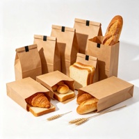 Sac en papier kraft pliable personnalisé avec logo, fond carré et soufflets latéraux, idéal pour la restauration – Offre spéciale