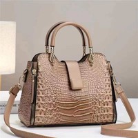 Sac à bandoulière pour femmes de grande capacité avec décoration crocodile, sac à main de haute qualité pour femmes