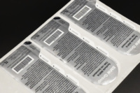 Étiquettes autocollantes holographiques durables et imperméables, pliées en usine, double face, à décoller et à révéler, livrets