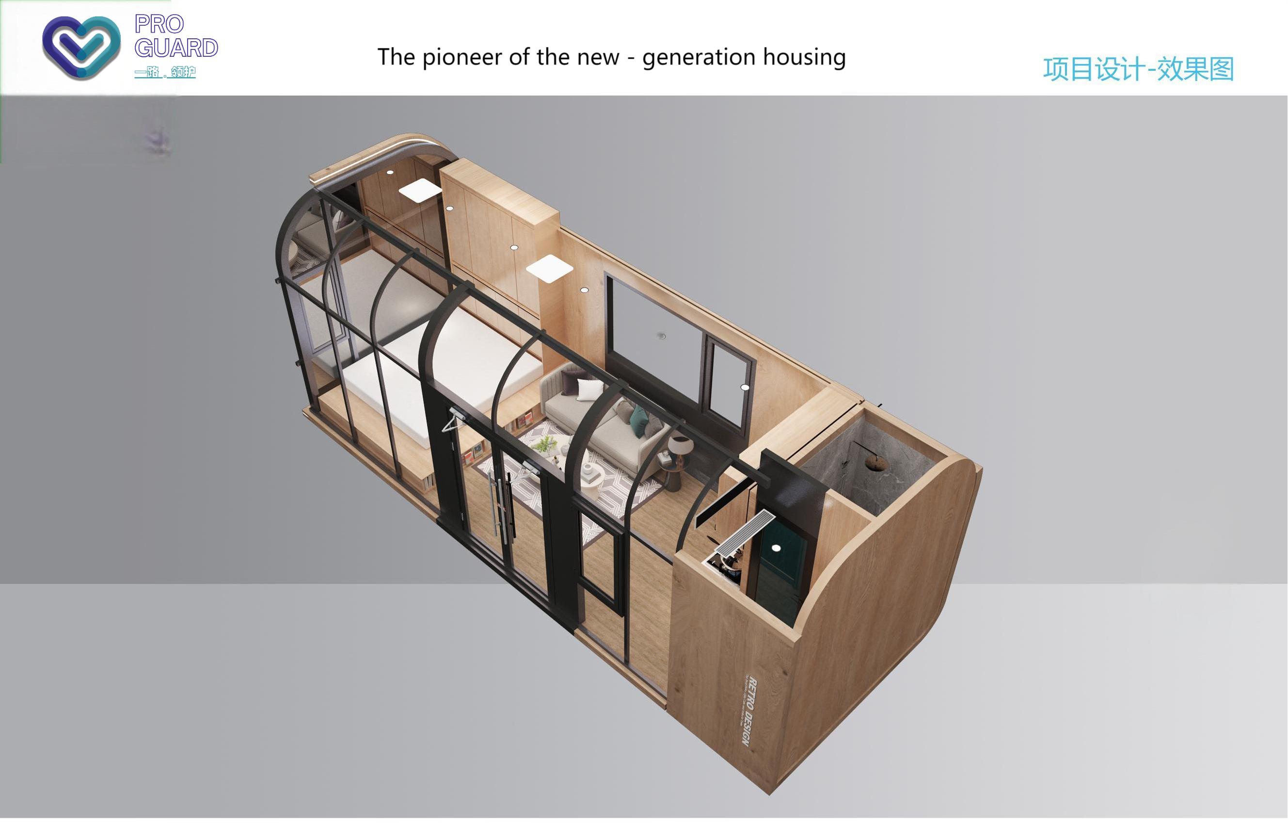 Prefabricated House Prefab Capsule Hotel Room Sleeping Apple Pod Cabin With Bedroom Bathroom Kitchen 2