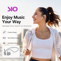 Écouteurs sans fil à conduction osseuse, stéréo bilatérale, autonomie 8H, connexion multipoint, Bluetooth 5.3, à porter autour de l'oreille
