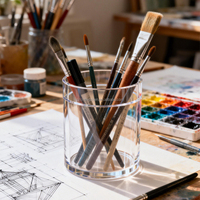 Support de stylos en acrylique transparent sur mesure, présentoir en acrylique poli, rangement de bureau, porte-stylos en acrylique
