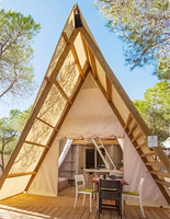 Glamping extérieur Hotel Resort Camping Triangle de luxe Maison en bois préfabriquée Villa Tente Safari
