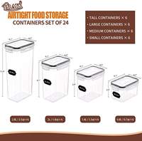 Lot de 24 Récipients de Rangement pour Aliments en Conserve avec Couvercles Durables pour Organiser le Garde-Manger et Stocker les Céréales