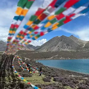 Bendera sembahyang kawat panas Bendera Tibet berwarna lima warna bendera angin kuda