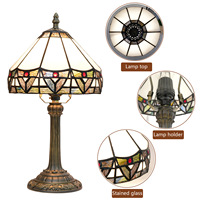   Lampe de bureau en verre teinté, design rétro blanc style ferme, dôme E26 en résine, éclairage de chevet personnalisé pour chambre à coucher, LED à intensité variable