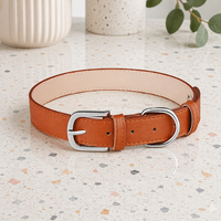 Collier pour chien classique en cuir PU marron uni avec décoration en rivets, rembourrage doux, boucle en métal réglable pour chiens de petite/moyenne/grande taille