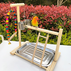 Verkoop Houten Vogel Speeltuin Vogel Staat Voor Papegaaien Parkiet Speeltuin Vogel Spelen Stand Papegaai Stand Valkparkiet Speeltuin - Product Image 2