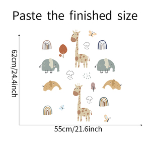 Pegatina de dibujos animados de jirafas, elefante, arcoíris, papel tapiz creativo <span class=keywords><strong>para</strong></span> habitación de niños, Mural autoadhesivo <span class=keywords><strong>para</strong></span> sala de estar de bebé, calcomanía decorativa - Product Image 6