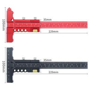 Outil de mesure et de marquage pour charpentier, en alliage d'<span class=keywords><strong>aluminium</strong></span>, avec équerre en T et calibre à vernier coulissant, personnalisable - Product Image 1
