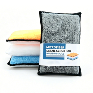 Almohadilla de microfibra multiusos para limpieza de coches, esponja de doble cara para lavado y fregado - Product Image 1