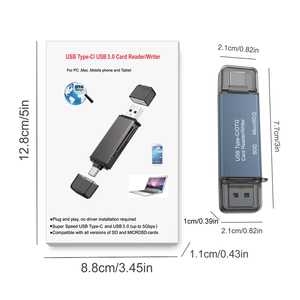 Di alta qualità 2-in-1 USB-C USB Dual Mode 3.0 Card Reader OTG installazione esterna SD/MMC/TF/Mini SD scheda di trasferimento dati di memoria - Product Image 6