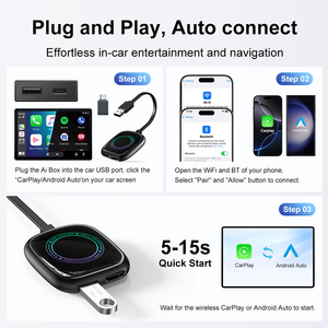 Adaptateur vidéo CarPlay sans fil double Wifi 4 Go de RAM, Android Auto, streaming multimédia, YouTube, Netflix, <span class=keywords><strong>Google</strong></span> <span class=keywords><strong>Play</strong></span> <span class=keywords><strong>Store</strong></span>, CarPlay Ai Box - Product Image 3