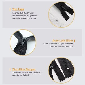 Nhà Máy Giá Tự Động Khóa Đóng End No.3 Nylon Dây Kéo Cho Quần Túi Nylon Dây Kéo - Product Image 2