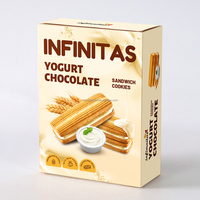 Biscuits sandwichs au yaourt doux de qualité supérieure, saveur noix de coco, emballage en boîte/sac, faible teneur en glucides, vente en gros