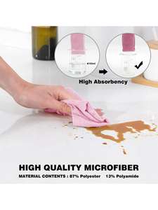 Sợi Nhỏ Vải Trong Cuộn <span class=keywords><strong>Lint</strong></span> Miễn Phí Sạch Khăn Lau Giá Trị Gói Tái Sử Dụng Khăn Bếp 20 Sạch Vải Mỗi Cuộn Màu Hồng - Product Image 5