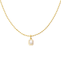 Collier Gemnel en argent sterling 925 plaqué or avec mini-perles et zircone cubique, best-seller