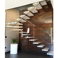 Décoration des escaliers avec escalier en bois de verre escalier