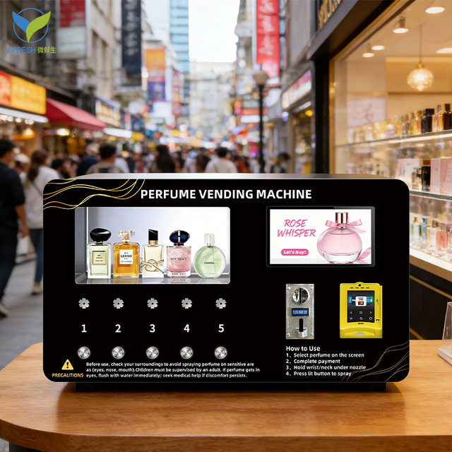 VFresh Factory Supply Best Price Stainless Steel Touchscreen Perfume Fragrance Vending Machine with SDK for Office Buildings