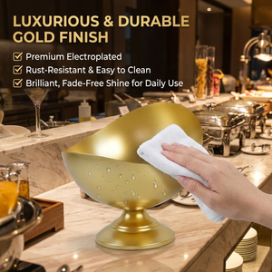 Modern Gold Slanted Metal Fruit Bowl Decorative Bowl <strong>Matte</strong> Gold Finish Wholesale <strong>Table</strong> Centerpiece Decorative Bowl - Product Image 6