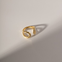 Bague de fiançailles vintage en acier inoxydable plaqué or 18 carats pour femme, avec design ouvert en forme de cœur, idéale pour un cadeau (vente en gros)