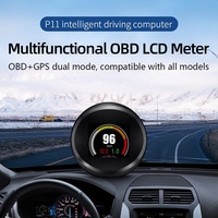 P11 Round OBD2 GPS Car Gauge, Design Italiano, Cancellazione Codici Errore, 9 Interfacce, Display Multicolore per Veicoli OBDII