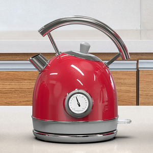Cafetière rétro <span class=keywords><strong>rouge</strong></span> <span class=keywords><strong>grille</strong></span>-<span class=keywords><strong>pain</strong></span> 2 tranches petit déjeuner théières électriques bouilloires avec thermomètre <span class=keywords><strong>grille</strong></span>-<span class=keywords><strong>pain</strong></span> <span class=keywords><strong>et</strong></span> <span class=keywords><strong>bouilloire</strong></span> ensemble 3 en 1 - Product Image 2