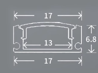 17*7mm bord anodisé 6000 série aluminium carré profil LED Surface extrudée 2700K 5 ans de garantie usine en vrac personnalisé linéaire