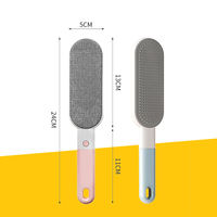 Brosse à poils d'animaux double face améliorée MMG, auto-nettoyante, avec poignée confortable, en plastique, pour un nettoyage efficace des poils d'animaux