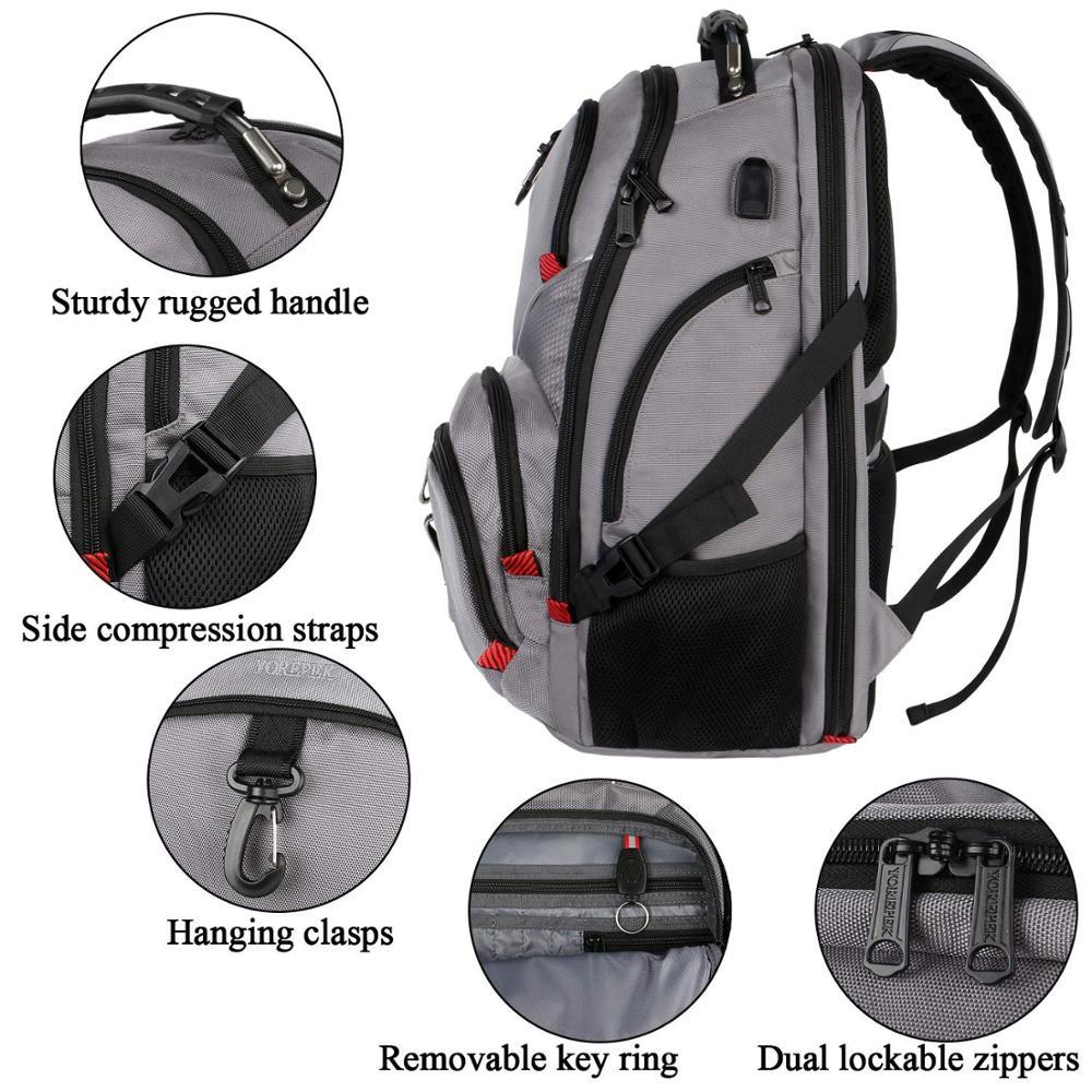 sac à dos durable résistant à l'eau sac à dos de randonnée, sac à dos pour ordinateur portable avec port de chargement USB